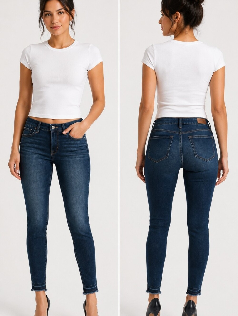Joe's Jeans The Skinny Ankle Dark Wash Mid Rise Jeans Women's 26 Raw Hem Stretch